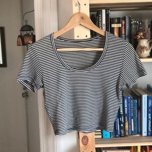 Striped American Apparel cropped tee